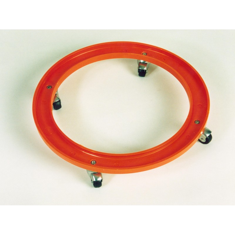 LPG Gas cylinder trolley in plastic with metal wheels.