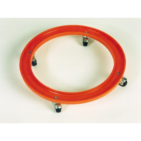 LPG Gas cylinder trolley in plastic with metal wheels.
