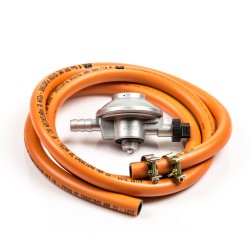 Kit Blister including:  1.5 meters. gas Hose + regulator blue bottle +2 hose clamps